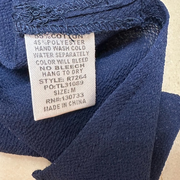 Umgee Medium Open Shoulder Navy Top - Picture 4 of 5